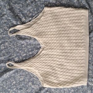 Baevely Ivory sweater crop top/bralette size large three bird nest